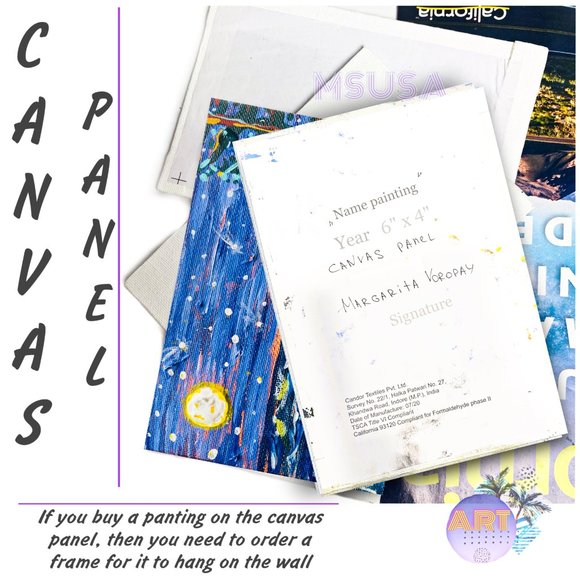 Canoe night Lovers Couple Nautical Painting Original Art Small 8”x10” Acrylic - Picture 7 of 8